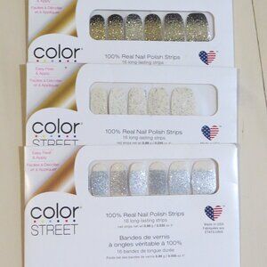 Color Street Nail Polish Strips and Overlays - Set of 3 - Glitter, New Years